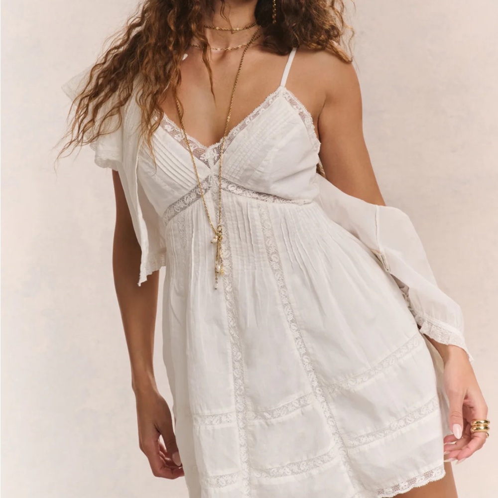 LoveShackFancy White Lace Mini Dress